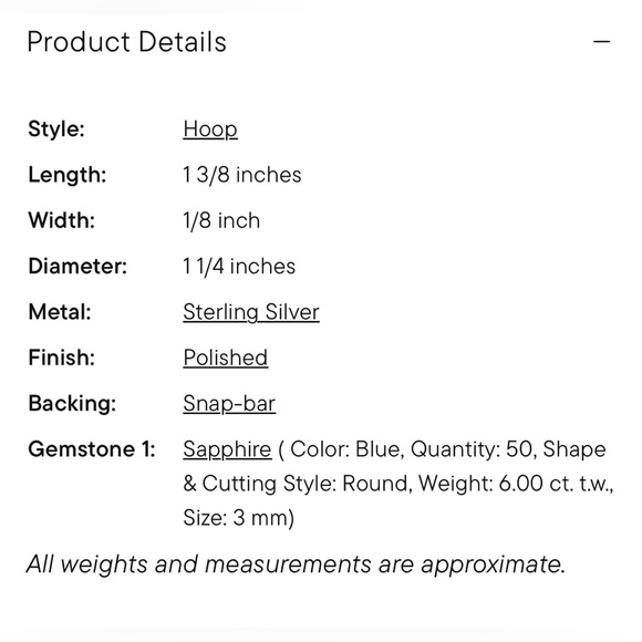 Ross-Simons sterling silver blue sapphire inside outside hoop earrings - Picture 5 of 15